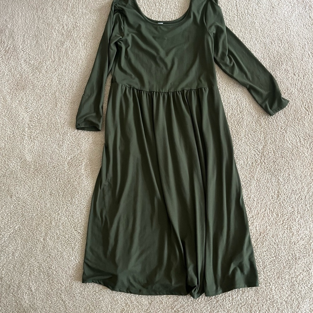Old Navy Forest Green Long Sleeve Dress